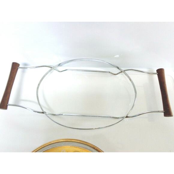 Vtg Mid-Century 22k Gold Leaf COVERED 2QT CASSEROLE DISH & STAND Fire King GVC! - Picture 5 of 10